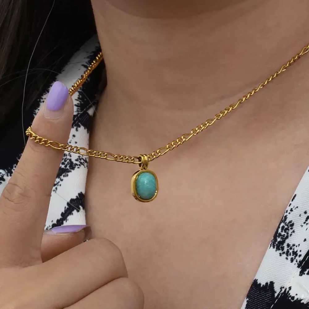 NEW 18K GOLD FIGARO CHAIN NECKLACE, NICE NECKLACE, CUTE NECKLACE - Picture 3 of 8